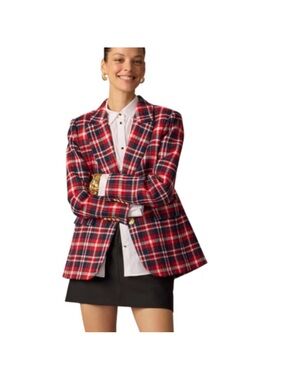 J CREW Collection Blazer Jacket Plaid Italian Nello Gori Sz 00 Academia Preppy